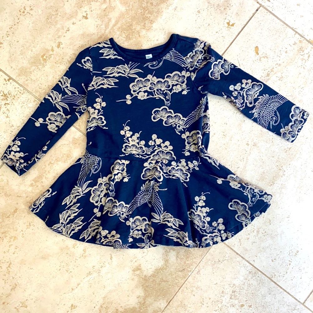 Tea Collection navy long sleeved dress 2t
